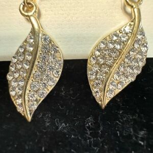 Leaf earrings with crystals by HELLO accessories